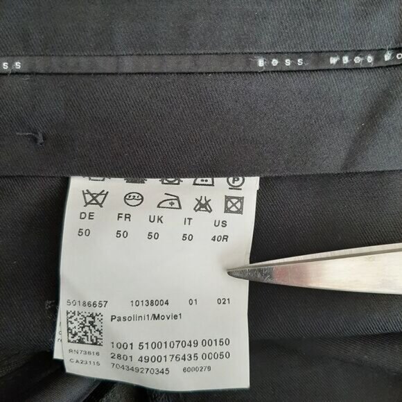 BOSS Hugo Boss Pasolini Movie 100% Wool Pin Stripe Formal Trousers Men's Sz 40 R - Picture 9 of 10